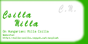 csilla milla business card